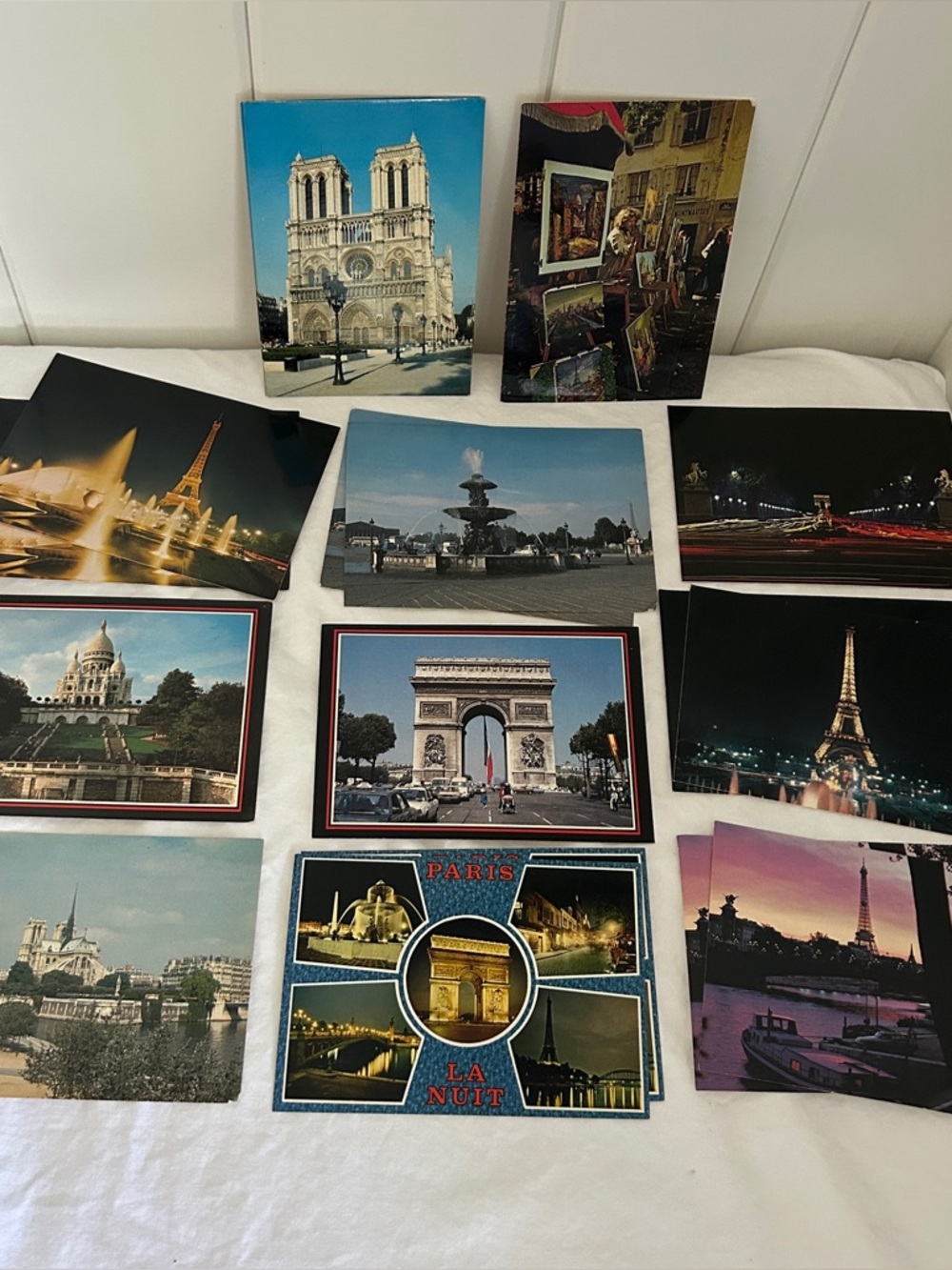 17 vintage 1980s Paris France postcards French Landmarks tourist prints 80s LOT